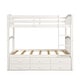 preview thumbnail 7 of 36, Twin Over Twin Bunk Bed with Ladder and Safety Rail, Twin Trundle Bed with 3 Drawers for Teens Bedroom, Guest Room Furniture