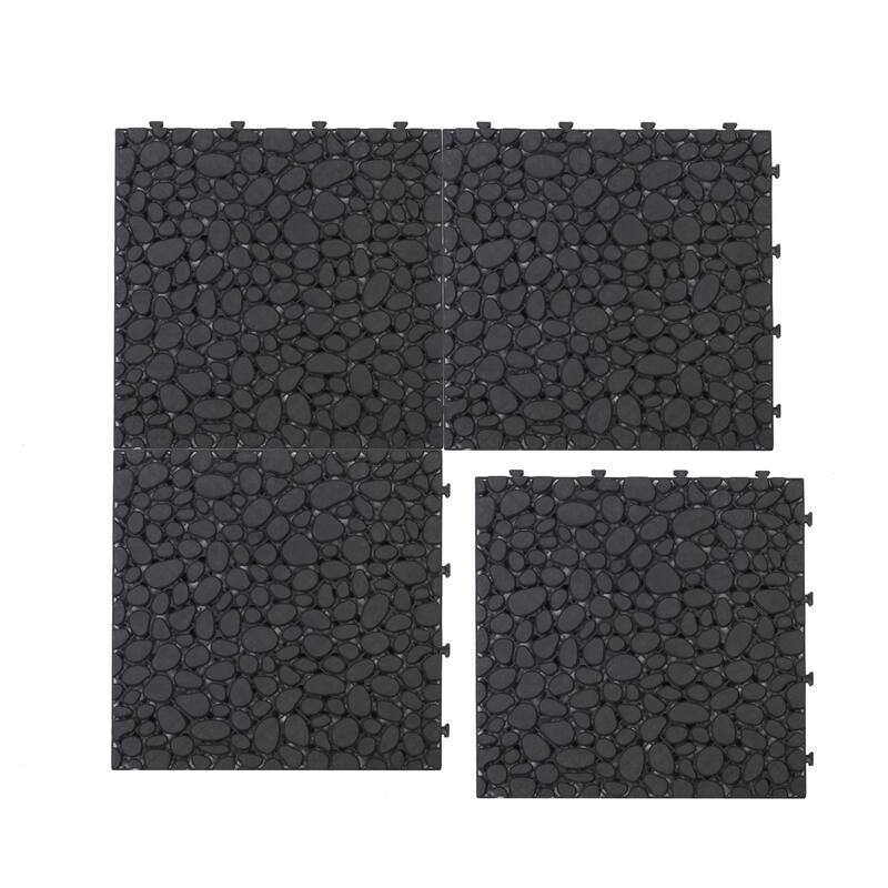 12 x 12 Inch Interlocking Deck Tiles Plastic Waterproof Outdoor All Weather Anti-slip, Weight Capacity Upto 440 LBS, Pack of 60