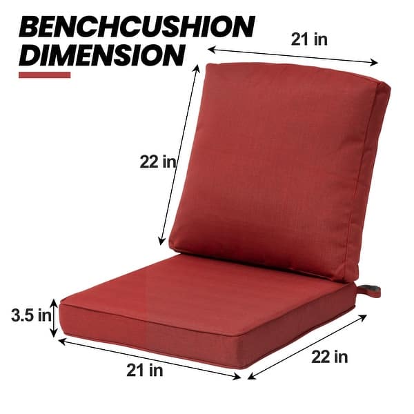 dimension image slide 2 of 14, 21 W x 22 D in. Deep Seat Outdoor Cushion Set by Crestlive Products