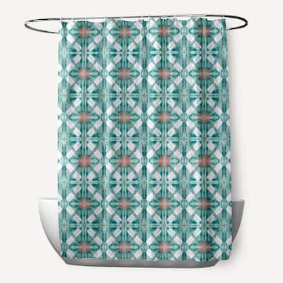 Beach Tile Geometric Print Shower Curtain
