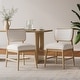 preview thumbnail 4 of 18, Christopher Knight Home - Dining Chair Wood and Rattan with Upholstered Seat, Armless Design, Breathable Cane Back