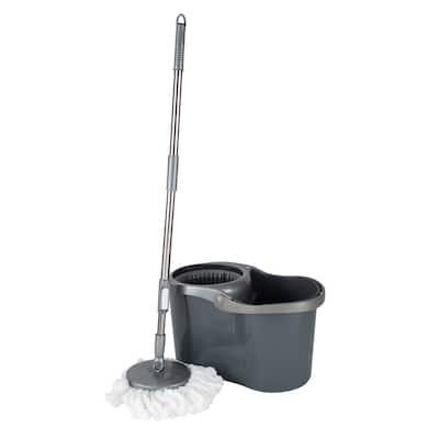 Simplify Self Wringing Mop & Bucket Set - Mop-44.5"Hx 6.10"D, Bucket- 17.5"x 9.4"x 9.4"