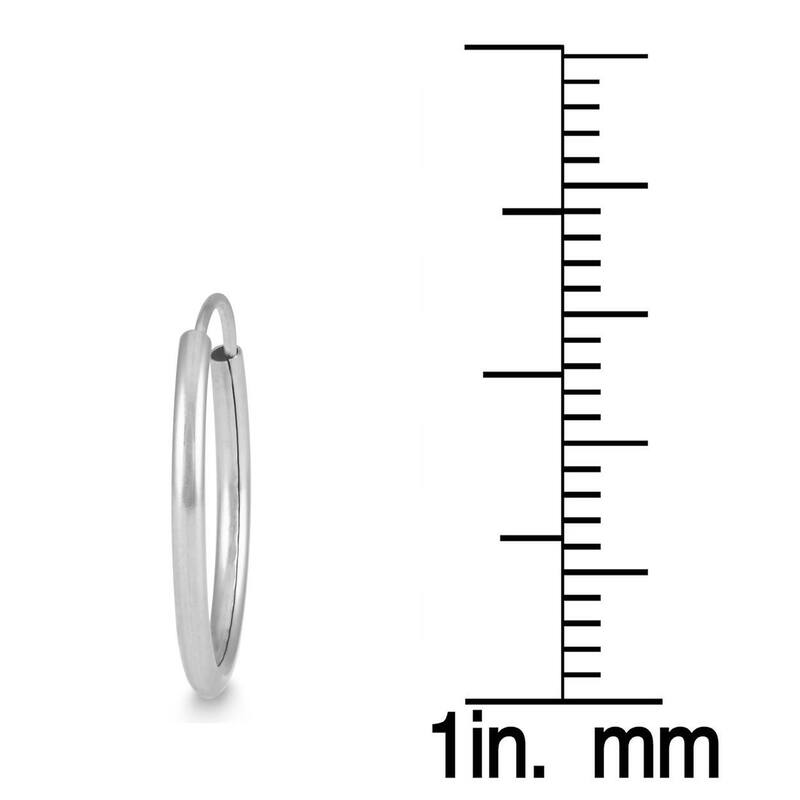 Marquee Jewels 14k White Gold 16-millimeter Hoop Earrings