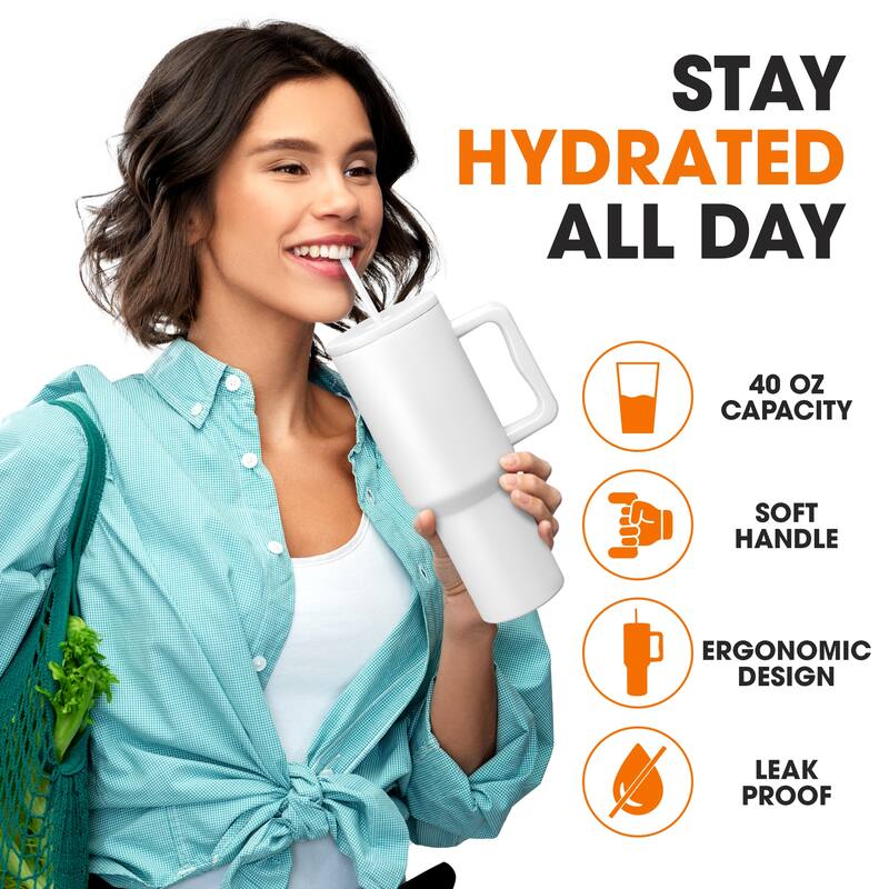 Cheer Collection Insulated Tumbler with Reusable Straw