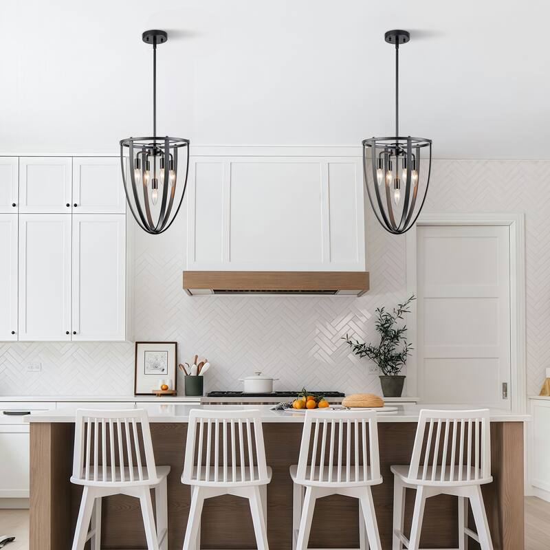Starsky Farmhouse Industrial 5-Light 12in. Geometric Cone Chandelier