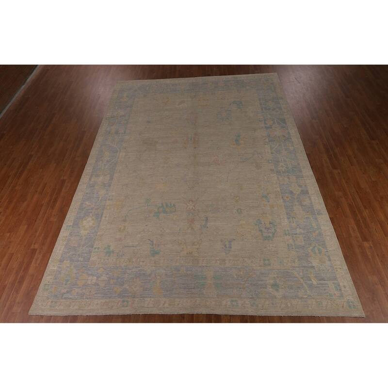 Earth Tone Oushak Turkish Large Rug Handmade Wool Carpet - 10'0"x 13'6"