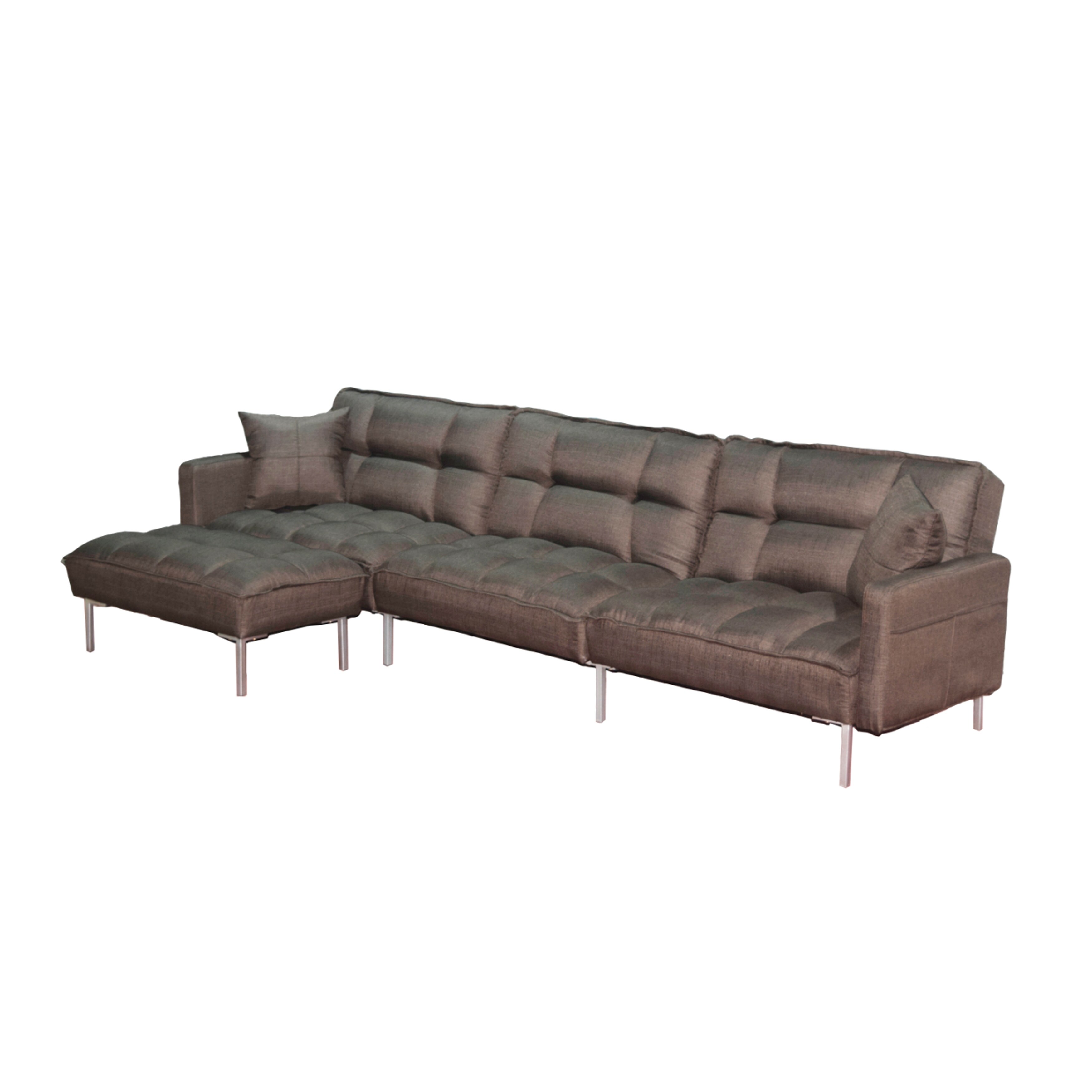 L Shaped Convertible Sectional Sofa Sleeper With 2 Pillows On Sale Overstock 31806043