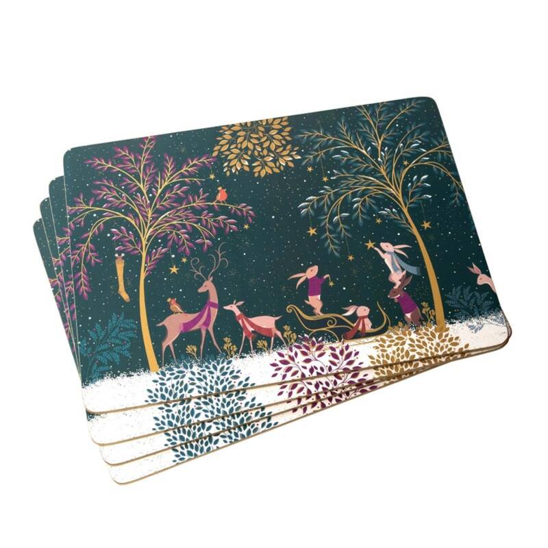 Pimpernel Set of 4 Sara Miller Woodland Tales Placemats - 12 x 9 inches