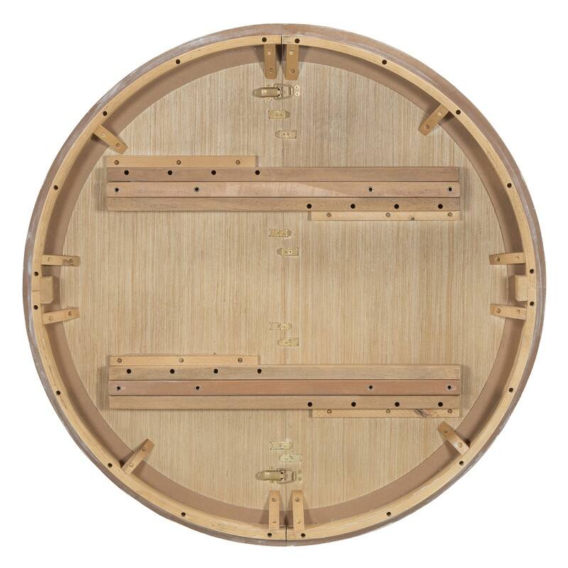 Spruce & Spring Round Dining Table Set for 4, Extendable 5-Piece Mid Century Modern Farmhouse Table with Rattan Chairs