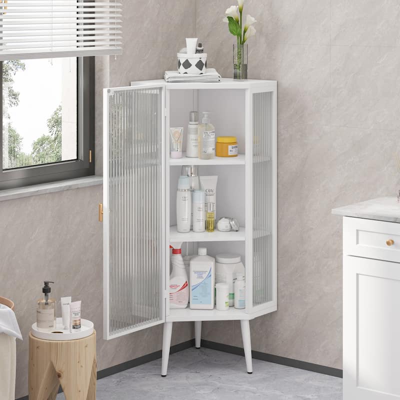 Triangular corner design bathroom cabinet