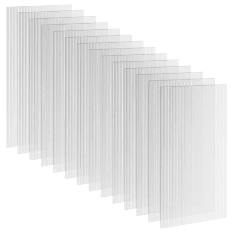 Outsunny 14 Piece Pack of Polycarbonate Greenhouse Panels, 4' x 2' x 0.16" Twin-Wall Polycarbonate Panels