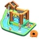 preview thumbnail 6 of 24, Inflatable Waterslide Bounce House Climbing Wall Ball Pit with Blower - Green, Yellow and Blue - 145" x 120" x 91" (L x W x H)