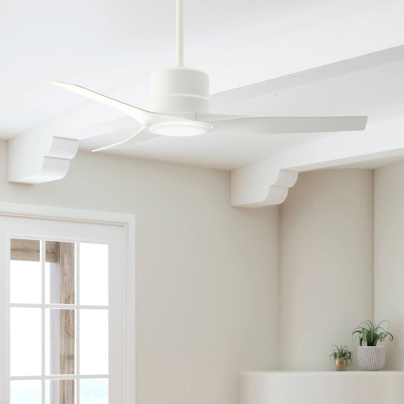 Casablanca 52" Piston Outdoor Ceiling Fan with LED Light and Handheld Remote - Fresh White