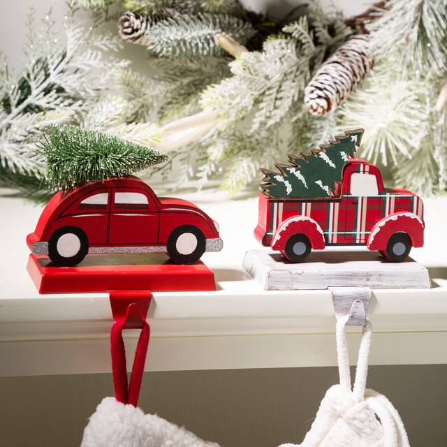 Glitzhome Christmas Wooden/Metal Stocking Holder