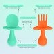 preview thumbnail 5 of 6, Grabease Baby Spoons, Toddler Utensils, Baby Spoon Toddler Forks, 2 Sets, Mint and Orange