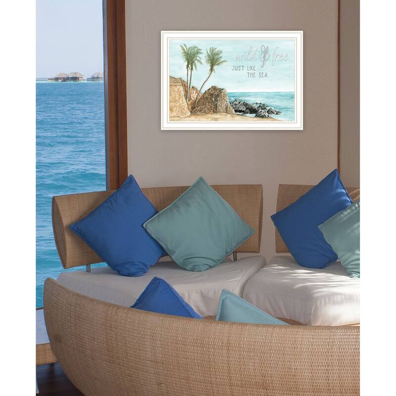TrendyDecor4U Contemporary "WILD & FREE JUST like the SEA" Framed Print Wall Art