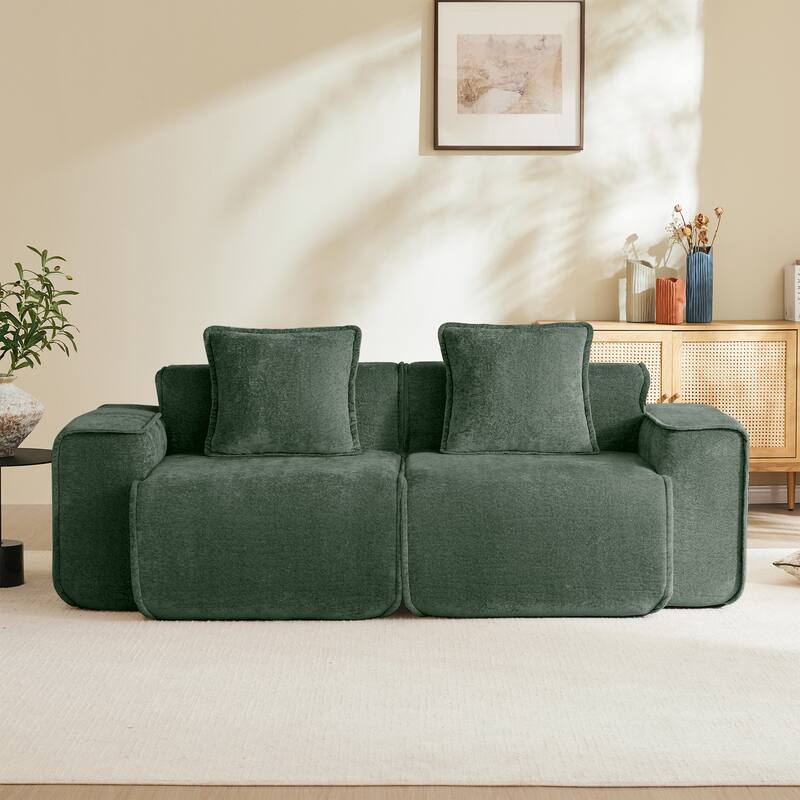 78.74" Velvet Loveseat Sofa Couch, 2-Seater Modern Modular Sofa