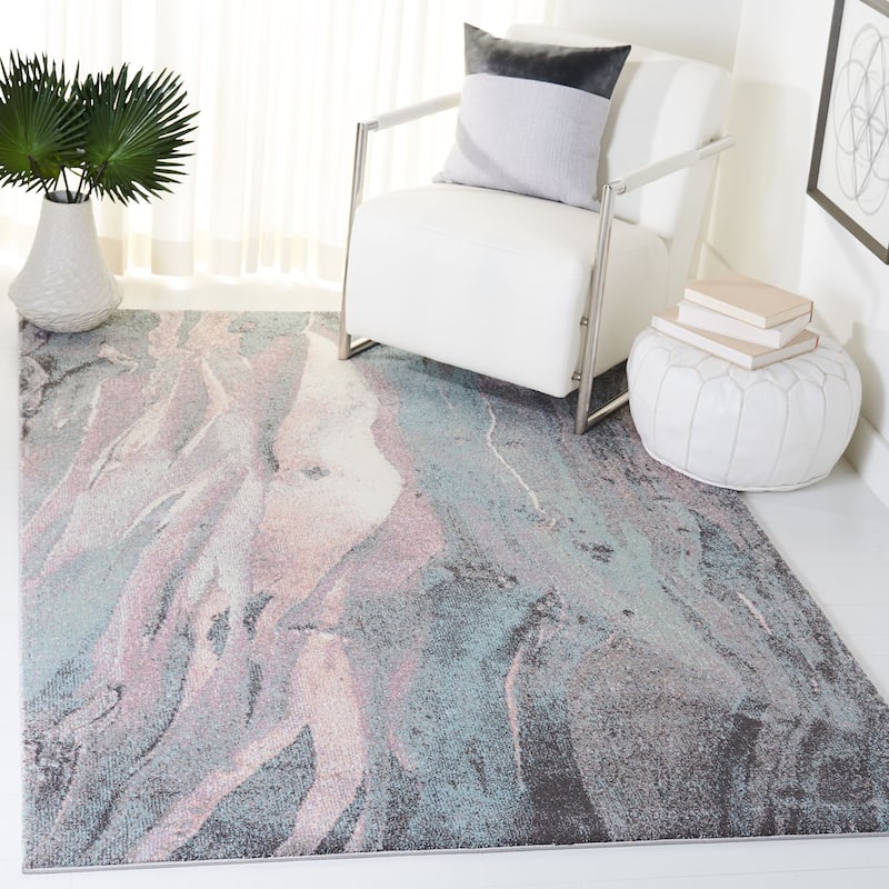 SAFAVIEH Glacier Verity Modern Abstract Area Rug - 5'3" x 7'6" - Pink/Blue