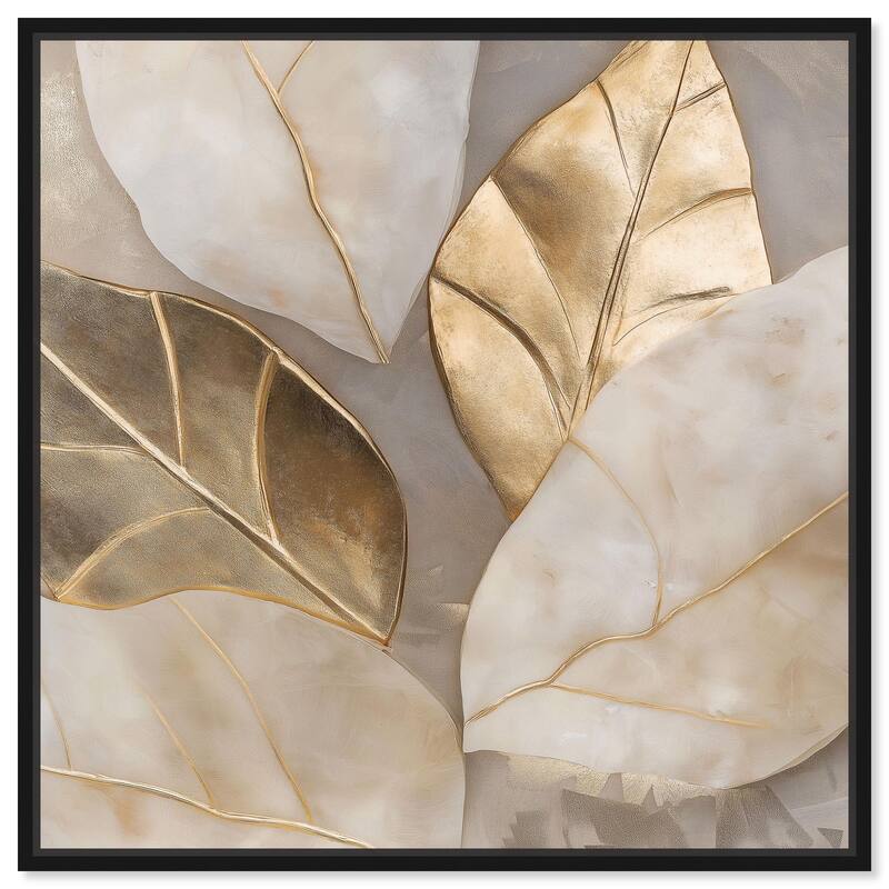 Golden Cascades Canvas by Art Remedy - Black - 12" x 12"