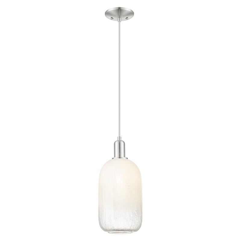 Innovations Lighting Downtown Urban - Brookhaven Cloche - 1 Light 7" Cord Hung Mini Pendant - Opal Shade/Brushed Satin Nickel