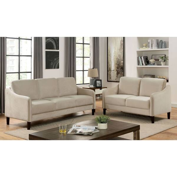 slide 2 of 13, Trapper Contemporary Fabric Sloped Arms 2-Piece Sofa Set by Furniture of America