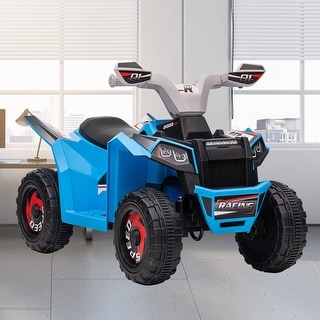6V Kids ATV Ride-On Quad with Back Trailer, Electric Car for Toddlers with Wear-Resistant Wheels and Forward/Backward Function