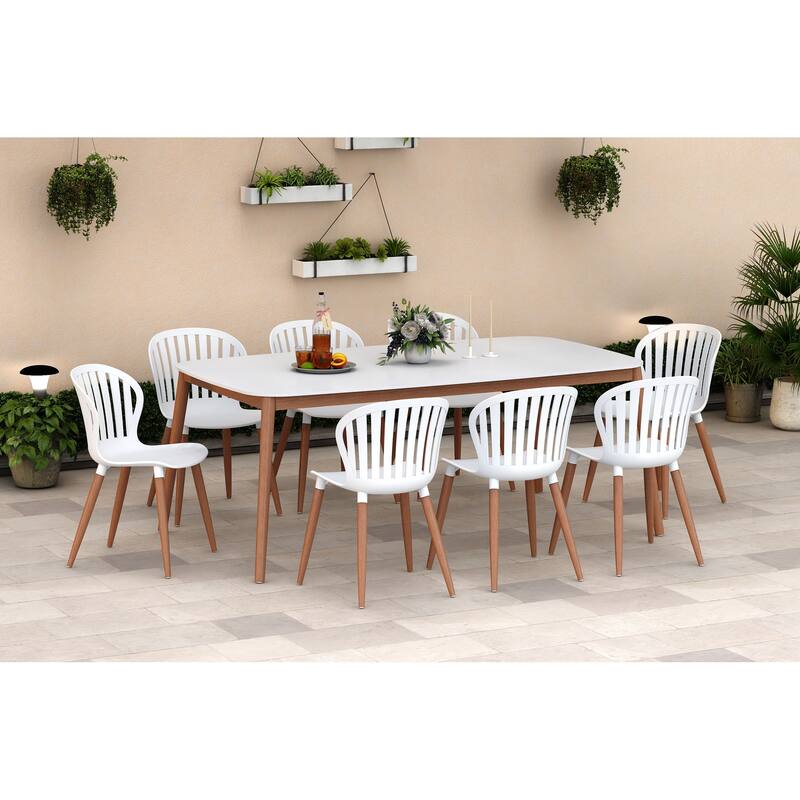 Amazonia Greybool FSC Certified Wood Outdoor Patio Dining Set - 9pc - Sidechair