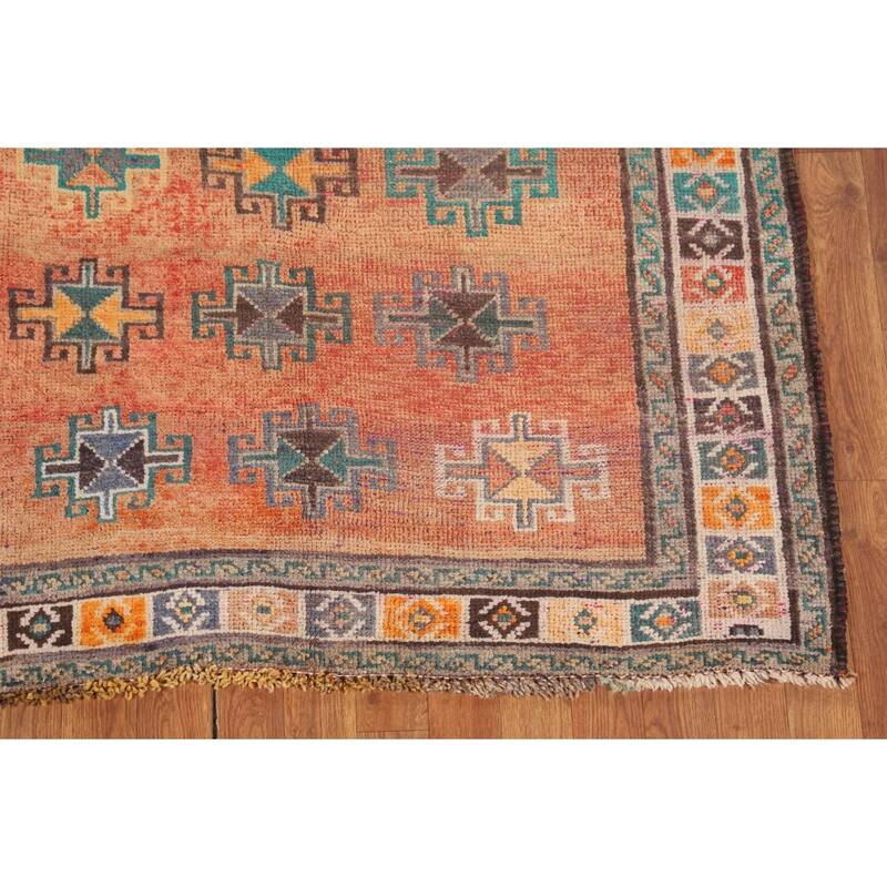 Geometric Shiraz Persian Accent Rug Hand-Knotted Wool Carpet - 4'4" x 6'4"
