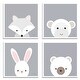 preview thumbnail 1 of 6, Cuddly Critters by Ann Kelle 4-Piece Framed Art Set - 16x16x4