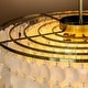 preview thumbnail 5 of 5, 6-Light Coastal Natural Capiz Shell Tiered Chandelier With Antique Gold Metal