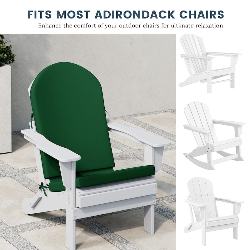 Laguna All Weather Poly Outdoor Adirondack Chair Seat And Back Cushion (Cushions Only)