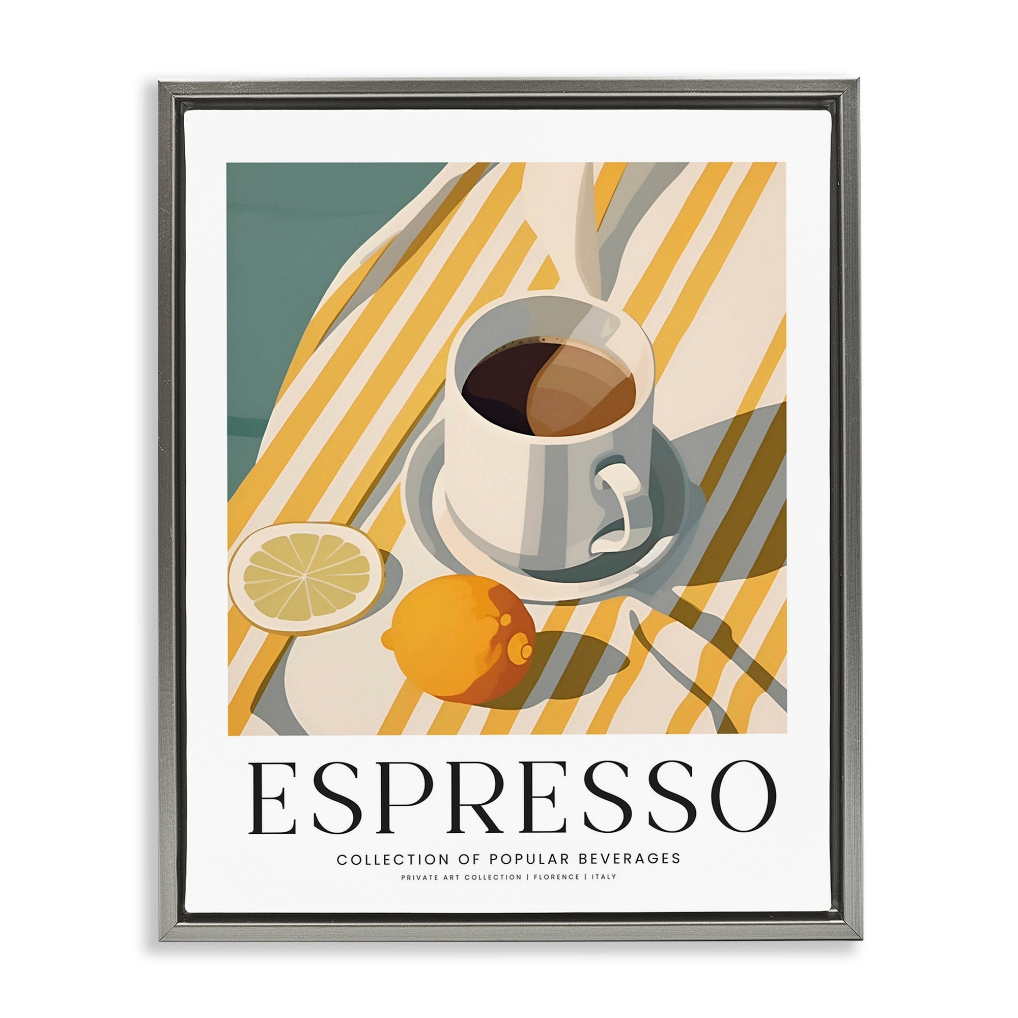 Stupell Classic Espresso Still Life Framed Floater Canvas Wall Art Design By Lettered and Lined