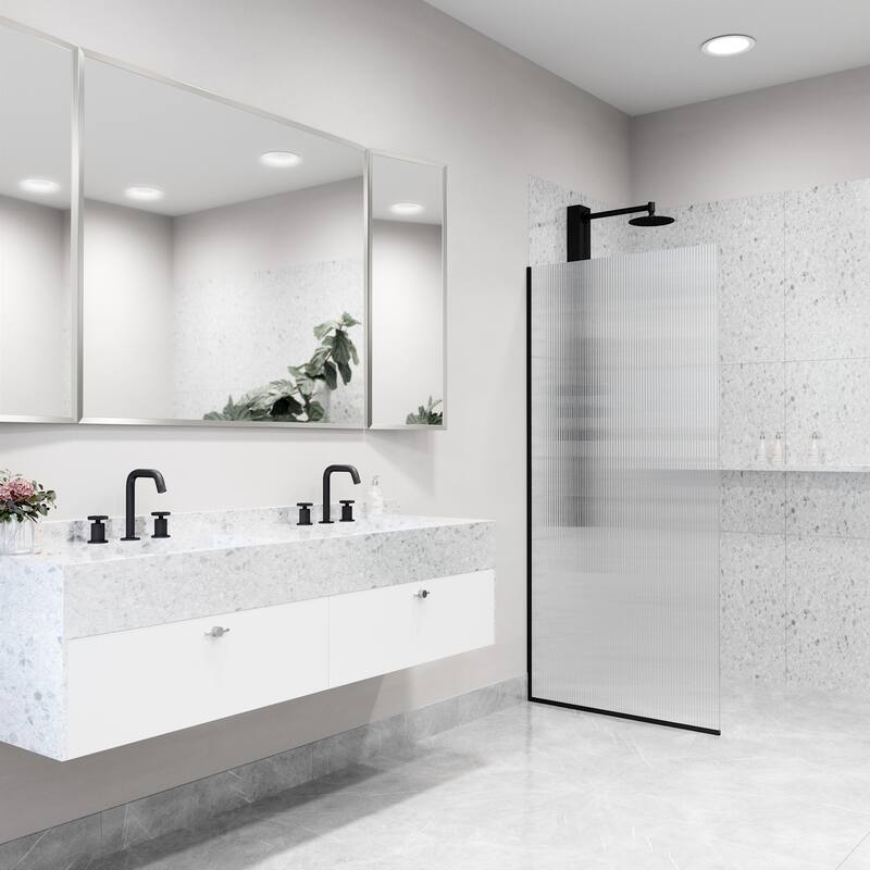 VIGO Zenith 34" W x 74" H Frameless Fixed Shower Screen