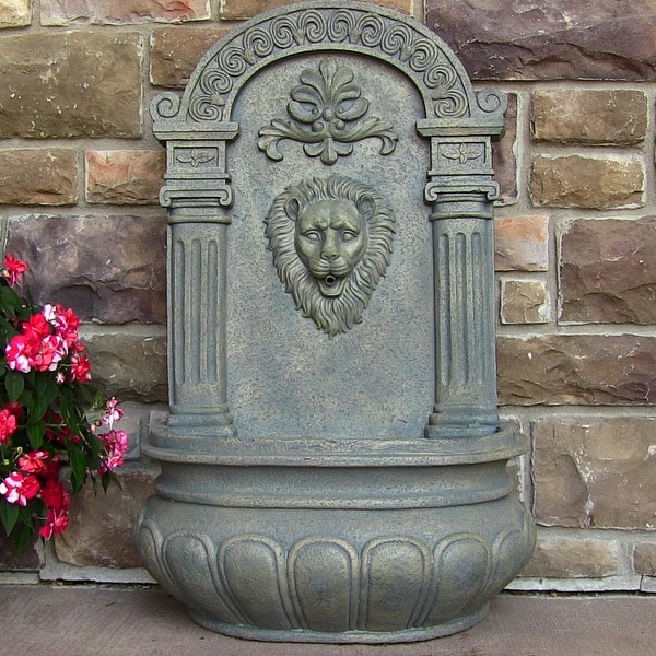 Sunnydaze Imperial Lion Outdoor Wall Fountain