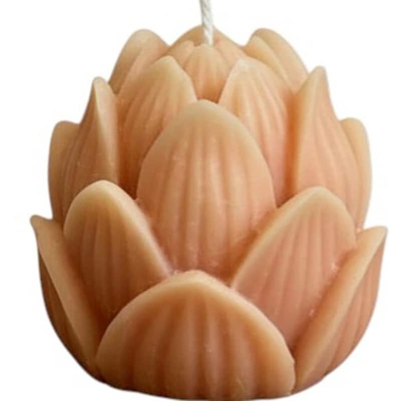 2" Orange Unscented Dimensional Flower Candle