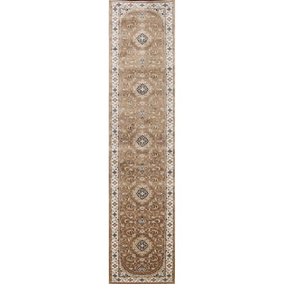 Traditional Brown Floral Oriental Tabriz Area Rug Turkish Carpet