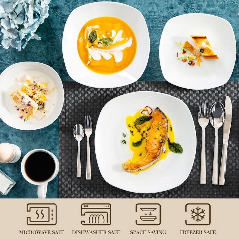 MALACASA Elisa Porcelain 50-piece Dinnerware Set (Service for 6)