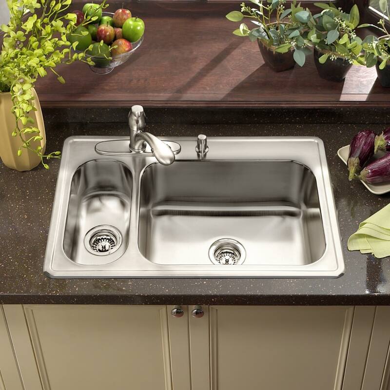 Houzer LHD-3322-C Legend 33" Drop In Double Basin Stainless Steel - Stainless Steel