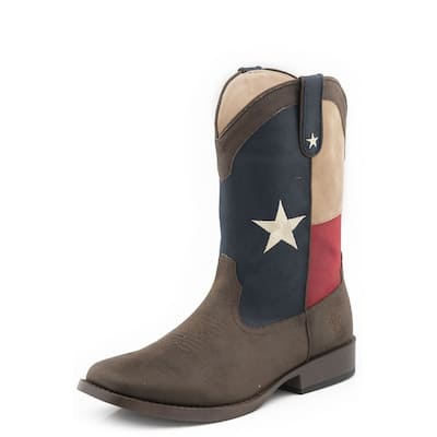 Roper Western Boots Boys Lone Star Pull On Brown 09-119-1902-3015 BR
