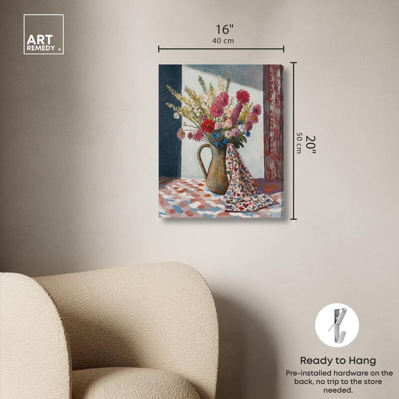 Draped in Flowers Canvas by Art Remedy, Gallery Wrapped