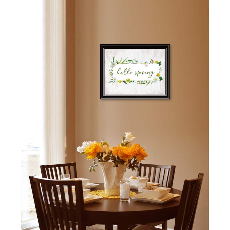TrendyDecor4U Contemporary "Hello Spring" Framed Print Wall Art