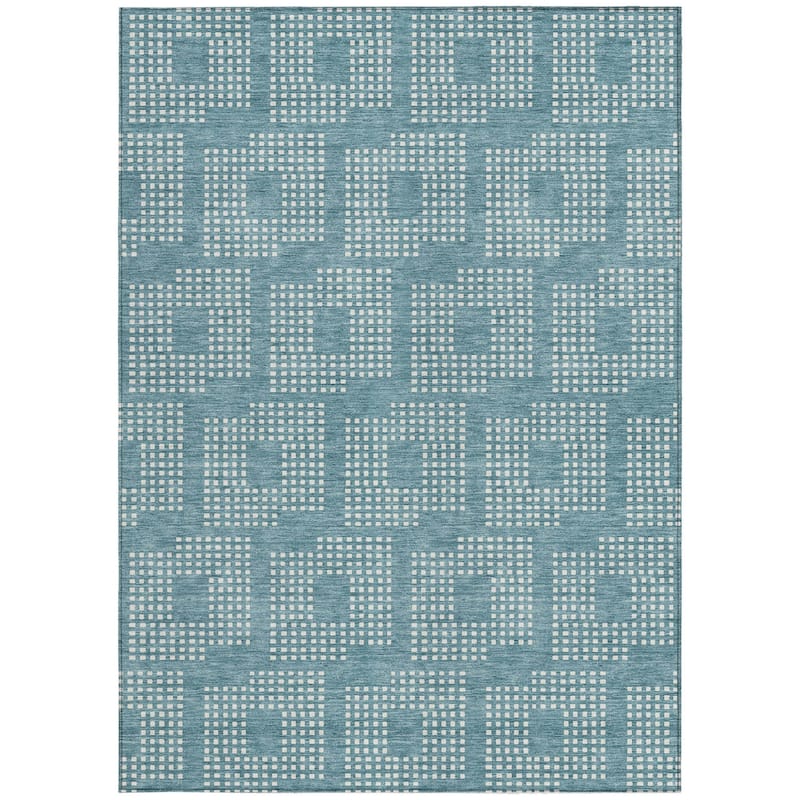 HomeRoots Geometric Transitional Rectangle Outdoor Rug