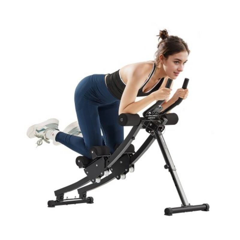 Black Workout Machine Equipment with 4 Incline Angles and 4 Height Settings Perfect for Home Gym