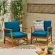 preview thumbnail 7 of 23, Perla Outdoor Acacia Wood Club Chair (Set of 2) by Christopher Knight Home