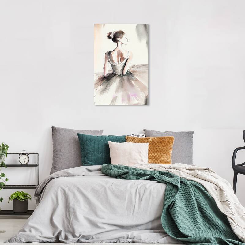Wynwood Studio Fashion and Glam La Ballerina White and Cream White Traditional Wall Art Canvas Print - 36 x 24