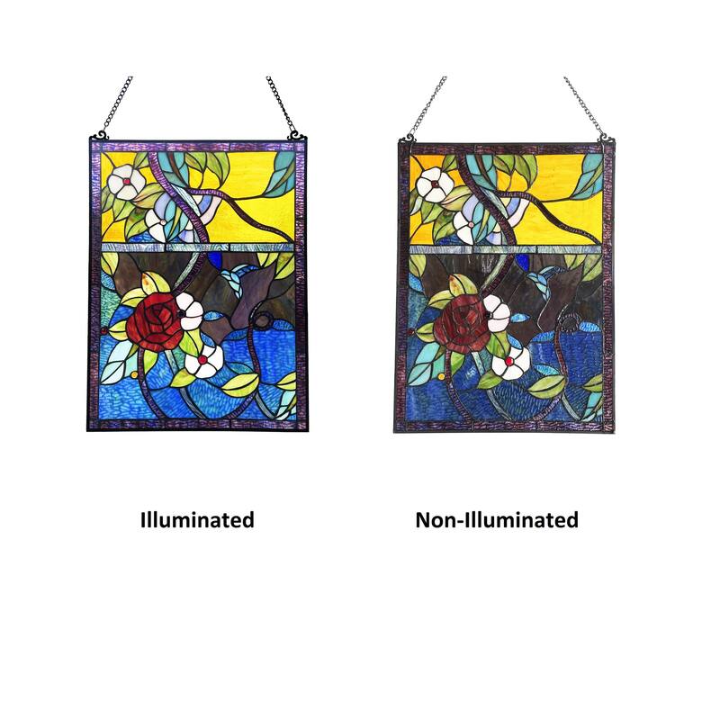 Floral Design Window Panel/Sun Catcher - 24 inches high