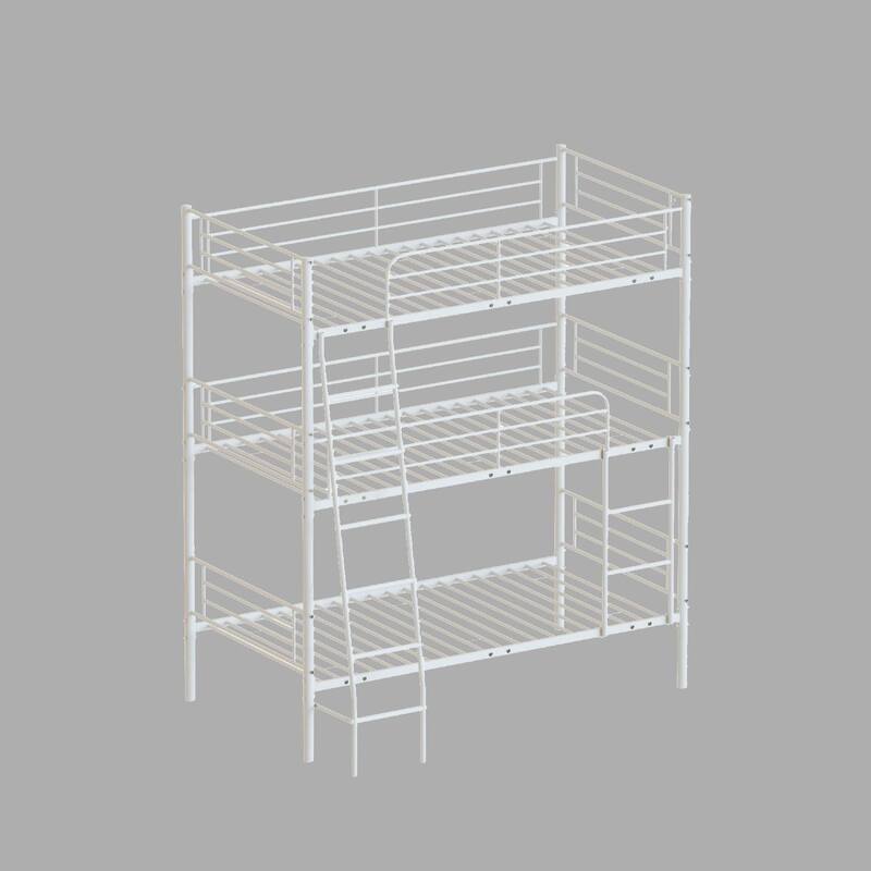 Space-Saving Twin Metal Triple Bunk Bed, Easy to Assemble, Can Be Split Into Three Separate Beds