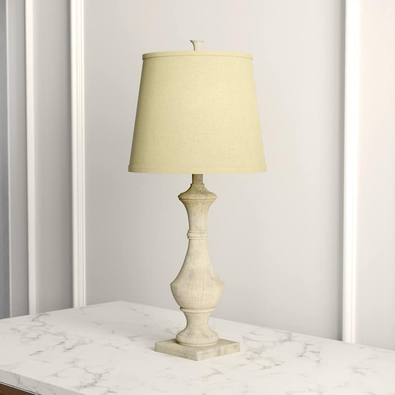 Set of 2 Marion Table Lamps set, 27 inch Tall, Weathered White