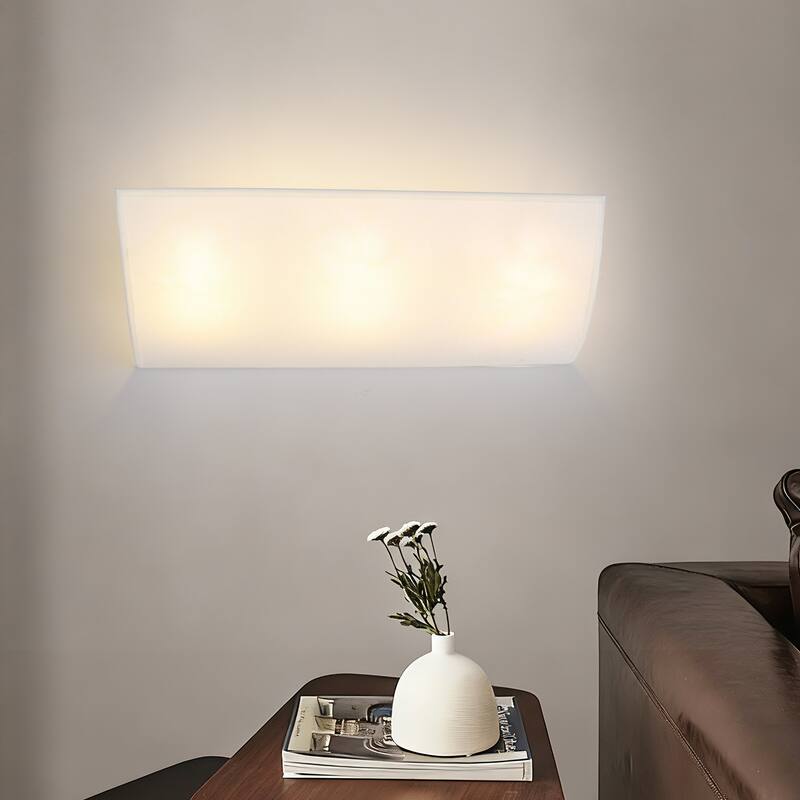 3-Light Modern Minimalist Rectangular Black & White Wall Sconce - Matte Black