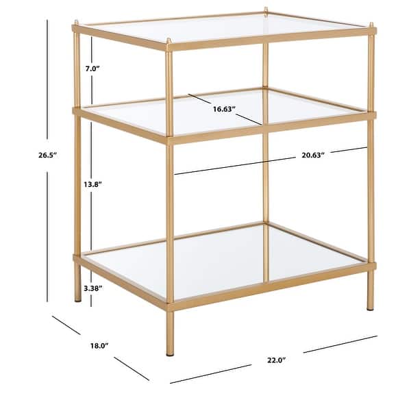 dimension image slide 2 of 5, SAFAVIEH Noelia 3-Tier Accent Table - 22" W x 18" D x 27" H